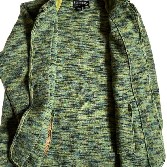 Bernardo Essentials Button Front Wool Coat Women's L Green Pockets Ranch Country - Picture 12 of 13